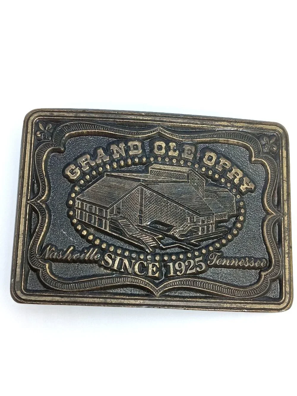 Grand Ole Opry Brass Belt Buckle Nashville Tennessee Vintage Oden Inc